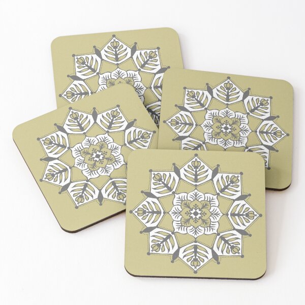 Item preview, Poinsettia Mandala - Gold, Slate, Snow designed and sold by Irene Estelle.