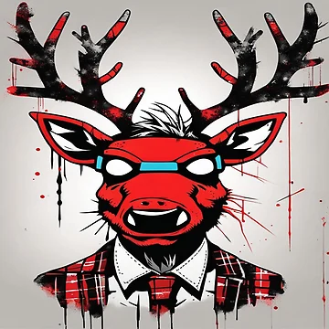 Artwork thumbnail, Retro Rudolf  by CosmicBee