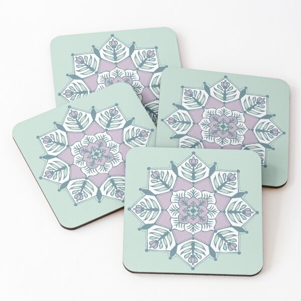 Item preview, Poinsettia Mandala - Mint, Dust, Peacock, Snow designed and sold by Irene Estelle.