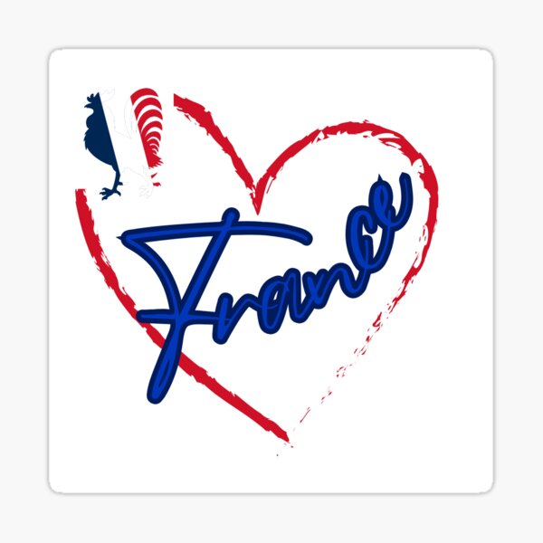 I Love France French Flag Heart' Sticker | Spreadshirt