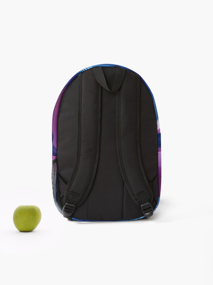 Thumbnail 2 of 3, Backpack, Abstract Rhythms: Magenta Meets Azure designed and sold by VectorPlace.