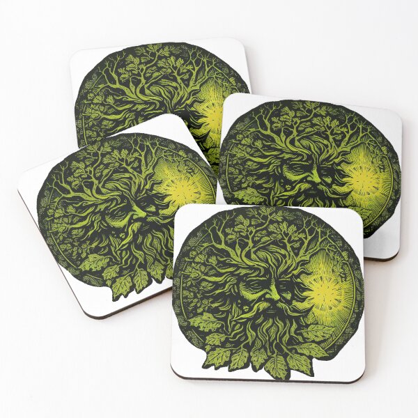 Item preview, Green man acid haze woodcut designed and sold by dustyfutures.