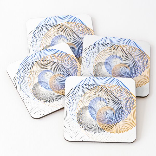 Item preview, abstract three spirals overlapping blue and orange designed and sold by ericrautenbach.