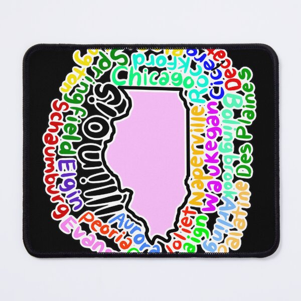 Item preview, Illinois map with names designed and sold by Maws25.