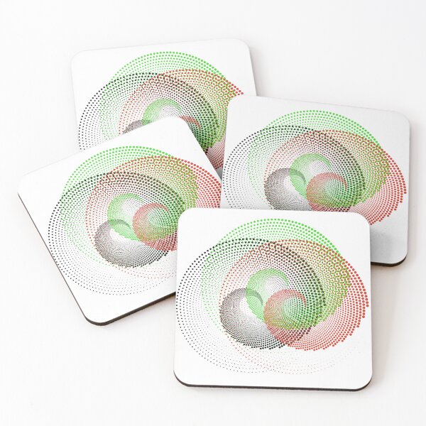 Item preview, Design of three dotted spirals overlapping in green and red colors designed and sold by ericrautenbach.
