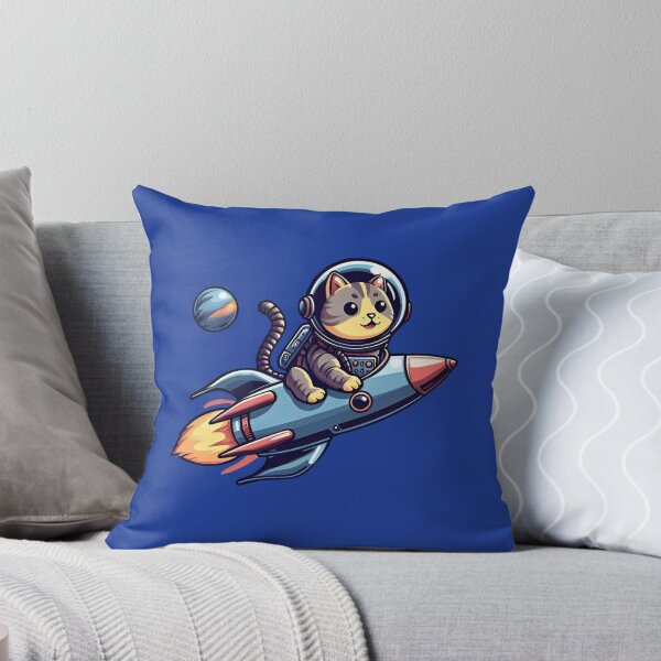 Item preview, Astronaut Cat Riding Rocket designed and sold by Myra365Art.