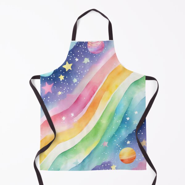 Item preview, Watercolor Galaxy Rainbow Trail With Planets designed and sold by craftyvixenart.
