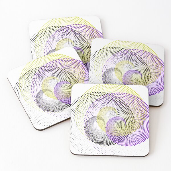 Item preview, Design of three dotted spirals overlapping in yellow and purple colors designed and sold by ericrautenbach.