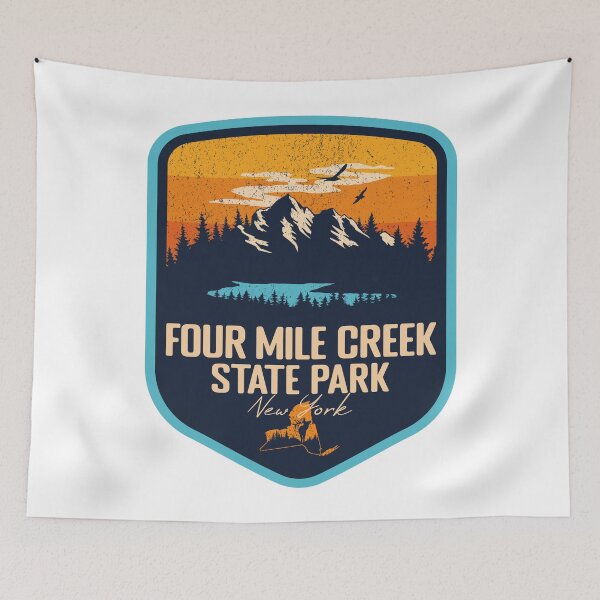 Item preview, Four Mile Creek State Park New York - NY Sunset Grunge Texture Badge Forest and Wilderness  designed and sold by mountainfad.