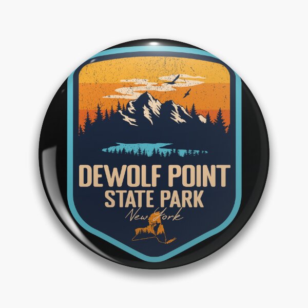 Item preview, Dewolf Point State Park New York - NY Sunset Grunge Texture Badge Forest and Wilderness  designed and sold by mountainfad.