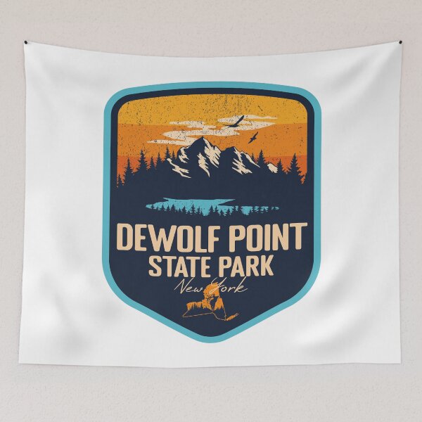 Item preview, Dewolf Point State Park New York - NY Sunset Grunge Texture Badge Forest and Wilderness  designed and sold by mountainfad.