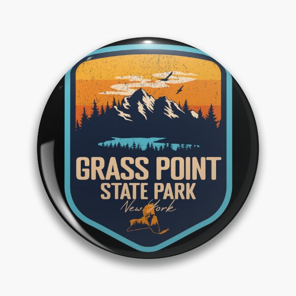 Item preview, Grass Point State Park New York - NY Sunset Grunge Texture Badge Forest and Wilderness  designed and sold by mountainfad.