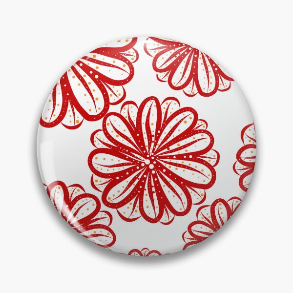 Item preview, Abstract Red flower line art seamless digital pattern designed and sold by Ammi77.