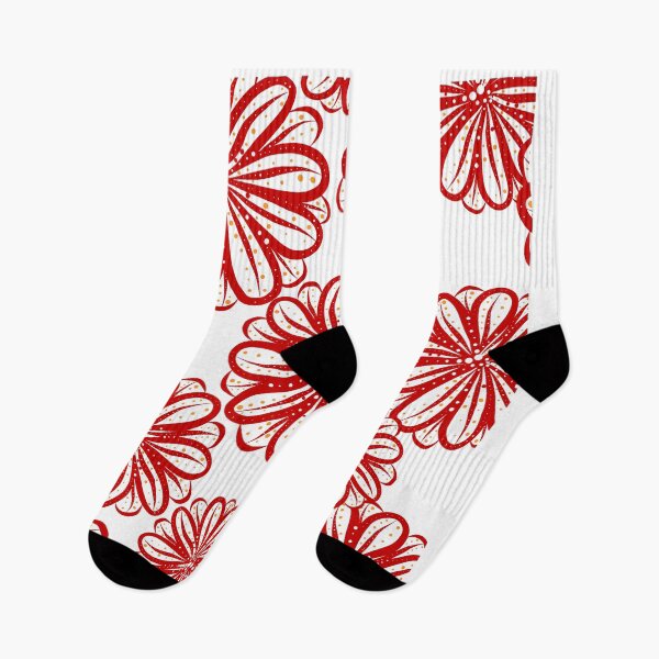 Item preview, Abstract Red flower line art seamless digital pattern designed and sold by Ammi77.