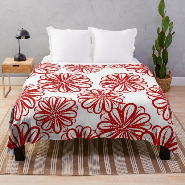 Item preview, Abstract Red flower line art seamless digital pattern designed and sold by Ammi77.