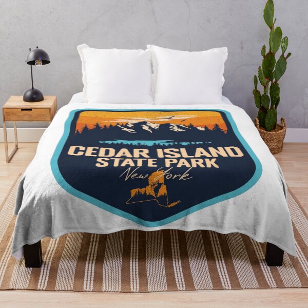 Item preview, Cedar Island State Park New York - NY Sunset Grunge Texture Badge Forest and Wilderness  designed and sold by mountainfad.