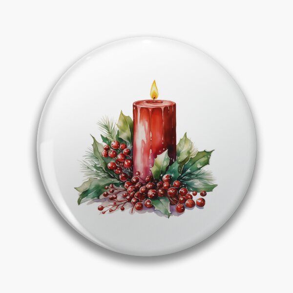 Item preview, Merry and Bright: Holly Adorned Christmas Candle designed and sold by ZenEvoke.