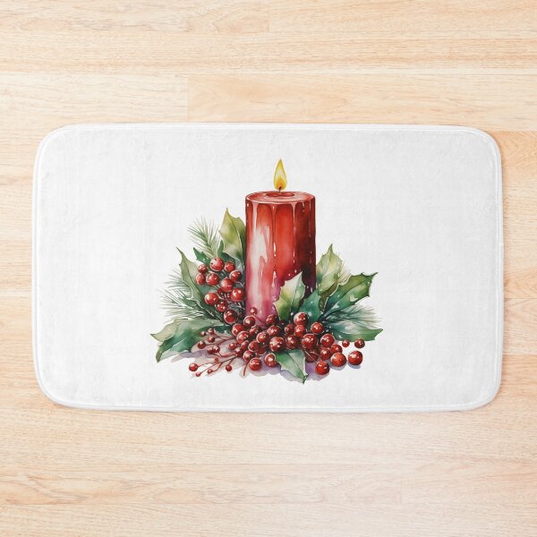 Item preview, Merry and Bright: Holly Adorned Christmas Candle designed and sold by ZenEvoke.