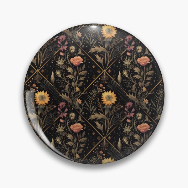 Item preview, Dark Botanical Floral Victorian Vintage Wallpaper - Dark Cottagecore Style designed and sold by ThreeHaresMedia.