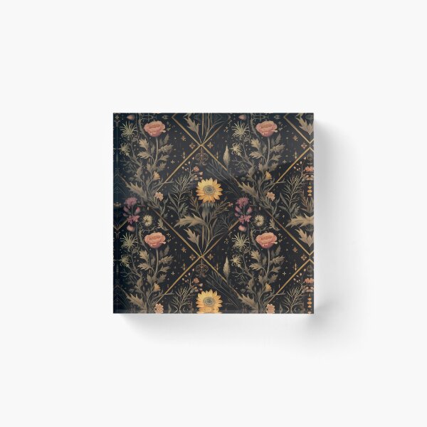 Item preview, Dark Botanical Floral Victorian Vintage Wallpaper - Dark Cottagecore Style designed and sold by ThreeHaresMedia.