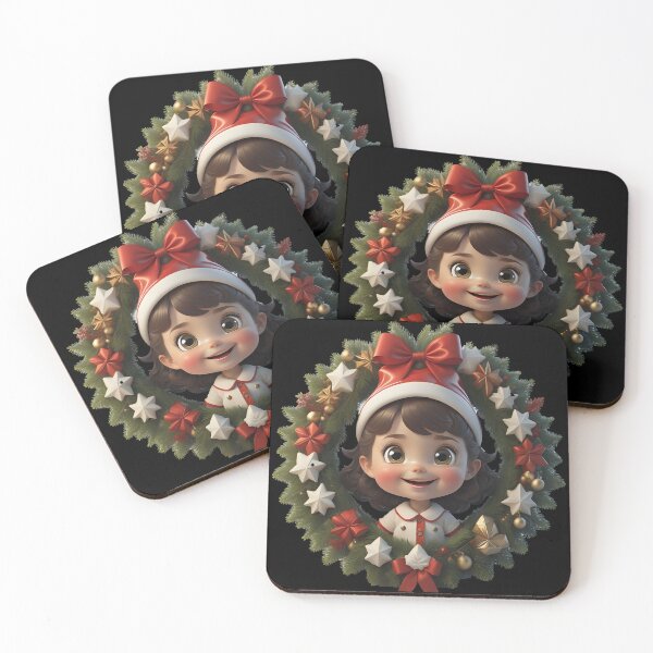 Item preview, Lovely little girl in a Christmas wreath  designed and sold by Kaleddis.