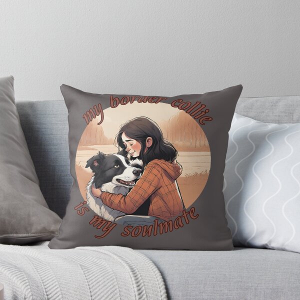 Aperçu de l'œuvre Border Collie Chien et fille "Border Collie est mon âme sœur" créée et vendue par GoodyPaws.