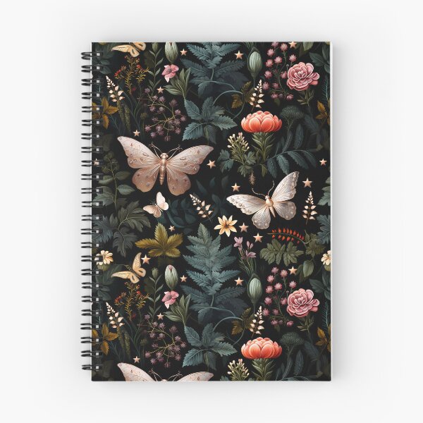 Item preview, Mystical Witchy Night Garden - Rose Gold Butterflies and Dark Botanicals - Dark Cottagecore Style designed and sold by ThreeHaresMedia.