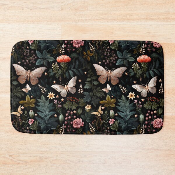 Item preview, Mystical Witchy Night Garden - Rose Gold Butterflies and Dark Botanicals - Dark Cottagecore Style designed and sold by ThreeHaresMedia.