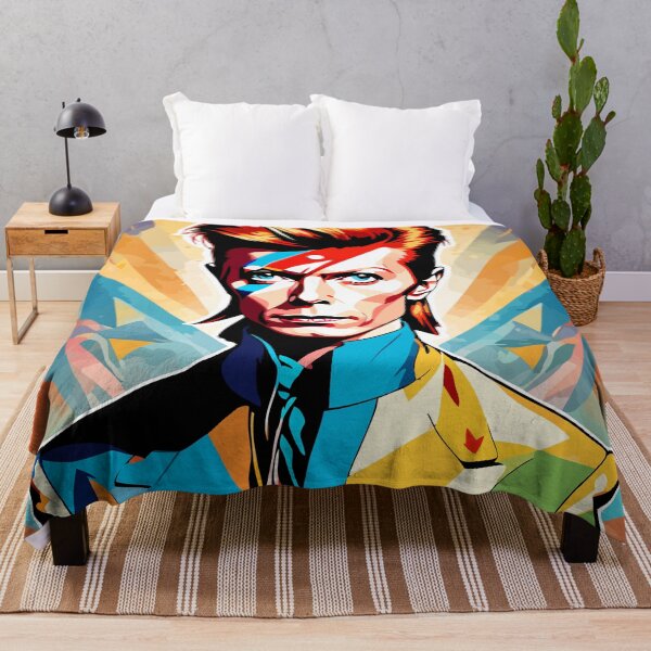 Item preview, Digital portrait inspired by David Bowie pop art colorful background designed and sold by clon-dot-net.