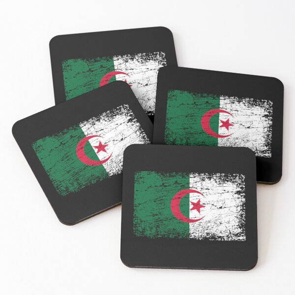 Artikelvorschau, Algerien Fahne Flagge used-look entworfen und verkauft von GeogDesigns.