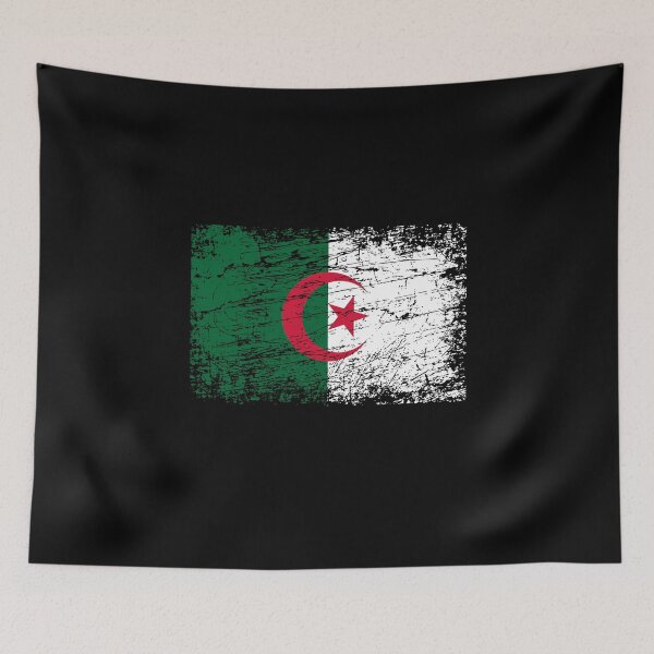 Artikelvorschau, Algerien Fahne Flagge used-look entworfen und verkauft von GeogDesigns.