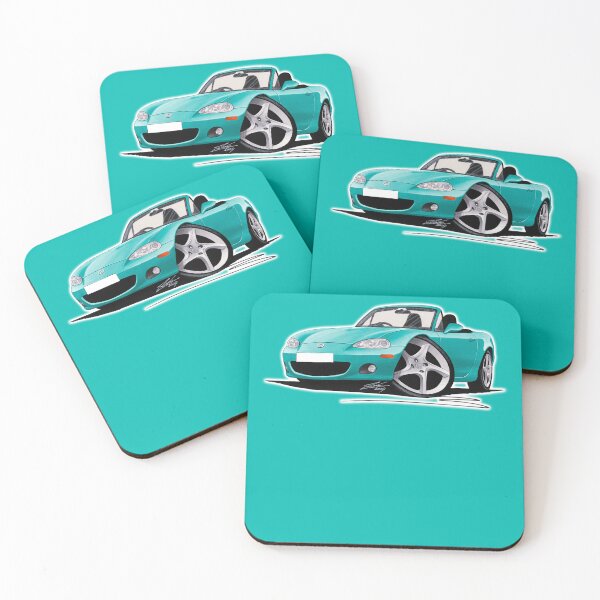 Item preview, Mazda MX5 (Mk2) Turquoise designed and sold by Yeomans Cartoons.