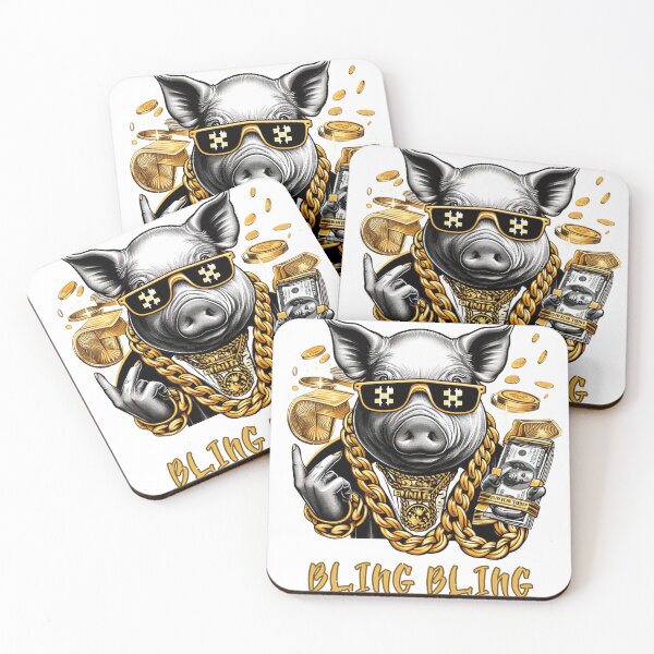 Item preview, bling bling pig designed and sold by Animalia-.