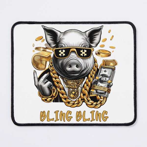 Item preview, bling bling pig designed and sold by Animalia-.