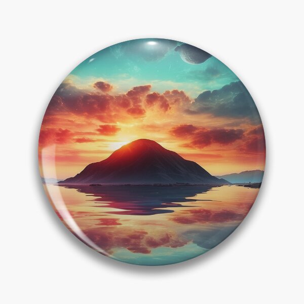 Item preview, peacefull landscape vibrant colors alien planet designed and sold by ToddDeye.