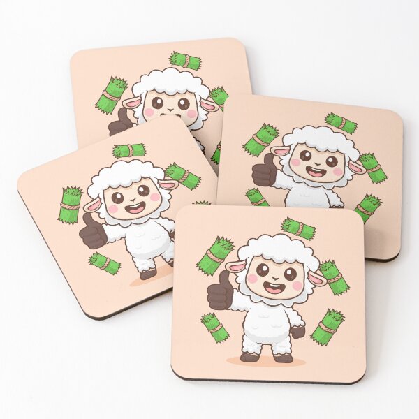 Item preview, Cute Sheep Thumbs Up with Grass Cartoon Vector Icon Illustration designed and sold by hjian8219.