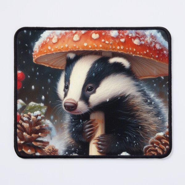 Item preview, Christmas Badger Mouse Mat designed and sold by LizTodd.