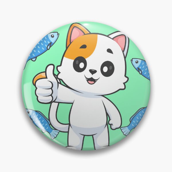 Item preview, Cute Cat Thumbs Up with Fish Cartoon Vector Icon Illustration designed and sold by hjian8219.