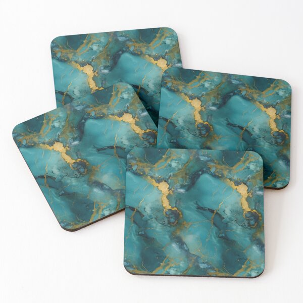 Item preview, Blue and Gold Seamless Repeating Marble Pattern designed and sold by PeteRascal.