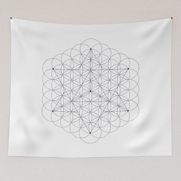 Item preview, Flower of Life & Merkaba (indigo lines) designed and sold by RedCloudDesign.