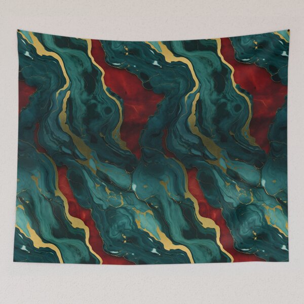 Item preview, Blue, Red and Gold Seamless Repeating Marble Pattern designed and sold by PeteRascal.