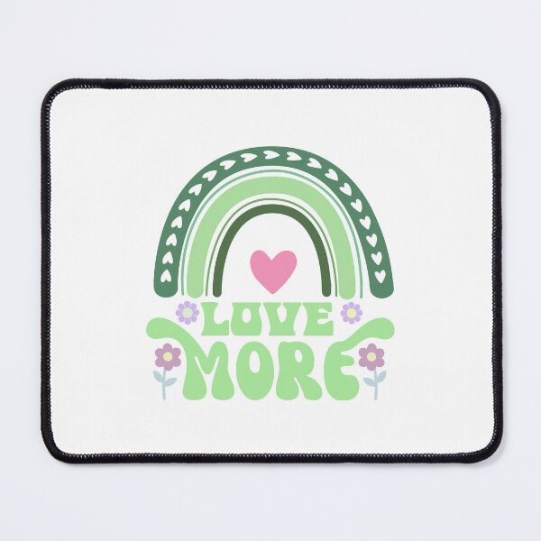 Item preview, Love More in soft colors flowers, hearts and rainbow designed and sold by coloryourwings.
