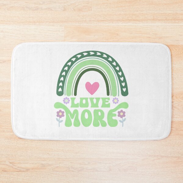 Item preview, Love More in soft colors flowers, hearts and rainbow designed and sold by coloryourwings.