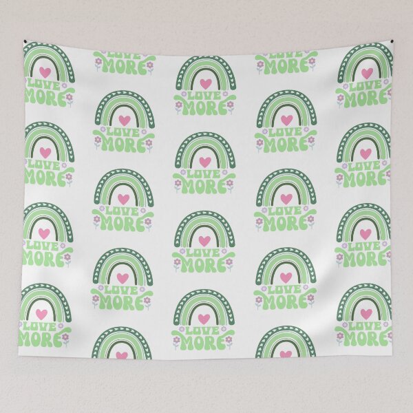 Item preview, Love More in soft colors flowers, hearts and rainbow designed and sold by coloryourwings.