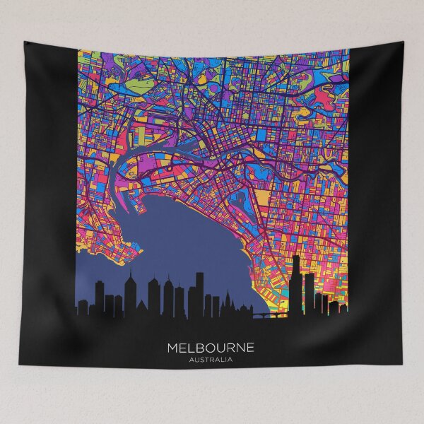 Item preview, Melbourne Skyline Map designed and sold by ArtPrints.