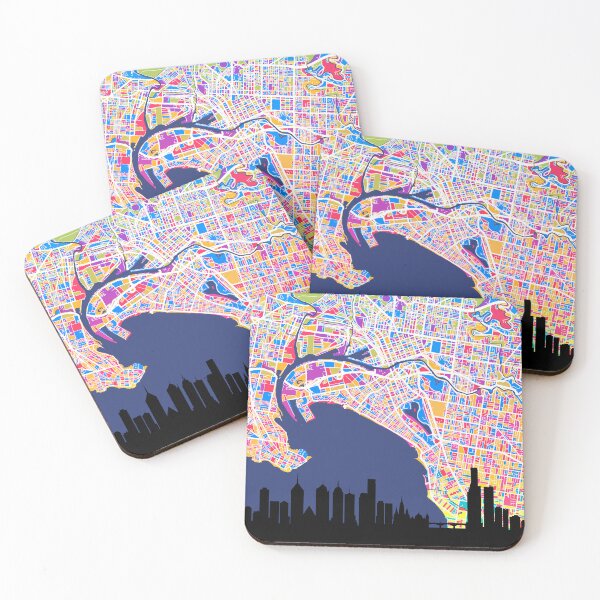 Item preview, Melbourne Skyline Map designed and sold by ArtPrints.