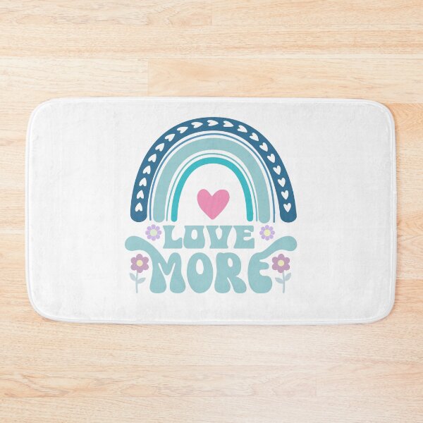 Item preview, Love More in soft colors flowers, hearts and rainbow designed and sold by coloryourwings.