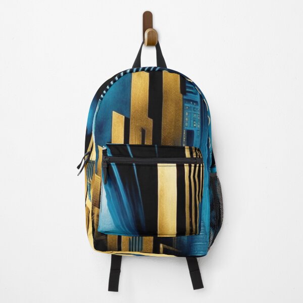 Item preview, Fantasy poster City Futur blue black gold designed and sold by G-M-Designs.