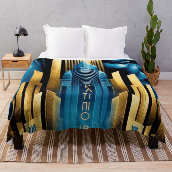 Item preview, Fantasy poster City Futur blue black gold designed and sold by G-M-Designs.