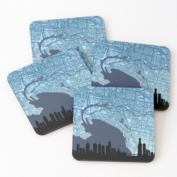 Item preview, Melbourne Skyline Map designed and sold by ArtPrints.